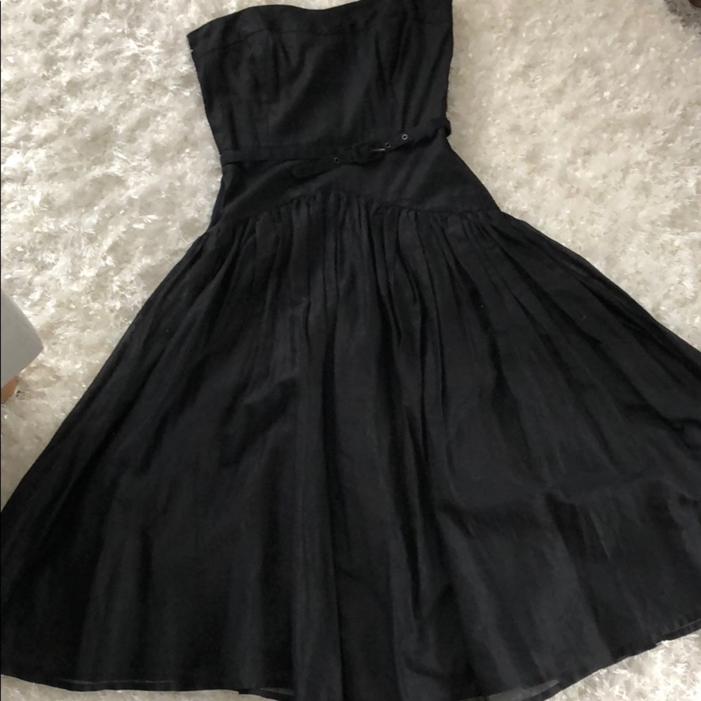 Maeve Anthropologie black cotton dress.